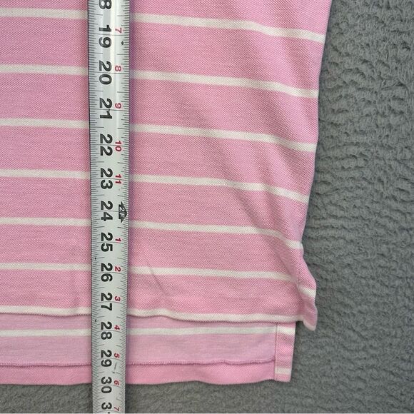 Ralph Lauren Polo Golf Shirt Mens Medium Pink Striped Olde Farm Golf Pima Casual - Picture 14 of 16